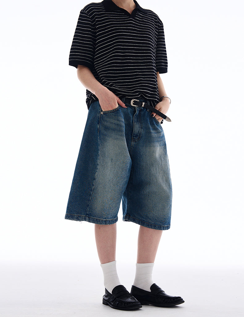MADWITCH EXTRA BAGGY CROPPED JEANS #L811