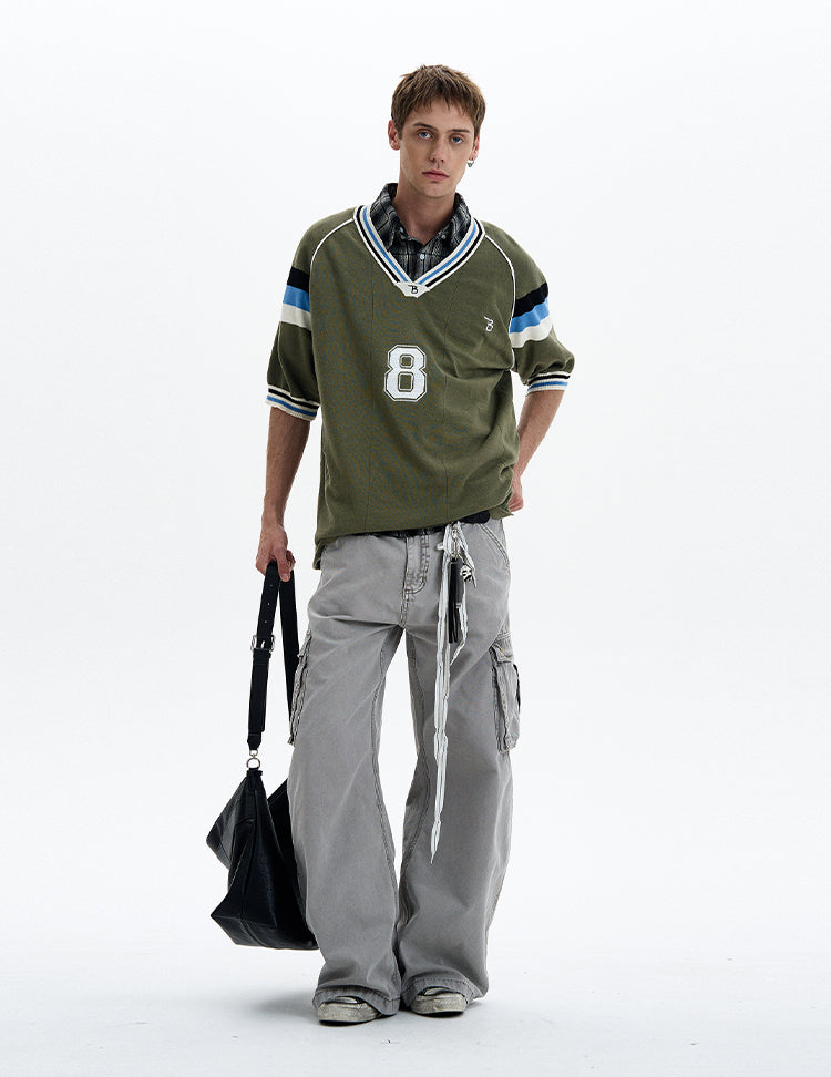 MADWITCH V-NECK KNIT TEE #TA551