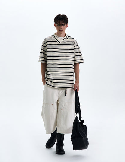 MADWITCH CONTRAST STRIPED T-SHIRT #G1525