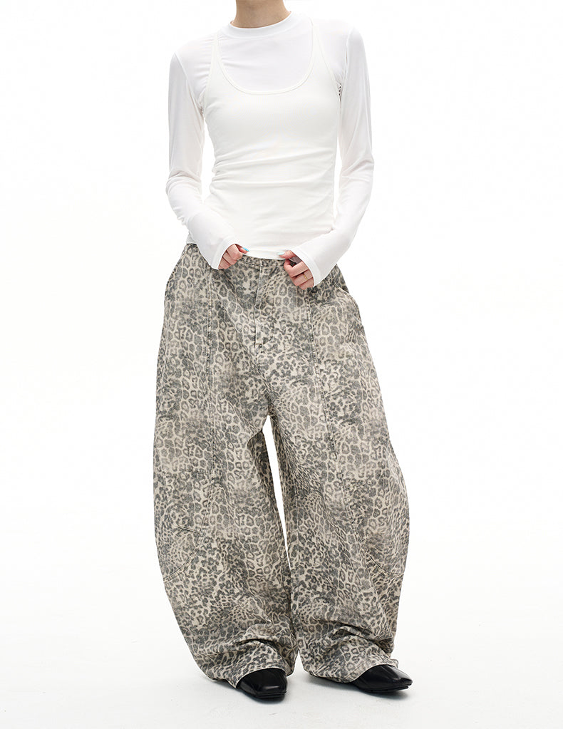 MADWITCH VINTAGE LEOPARD WIDE JEANS #A616