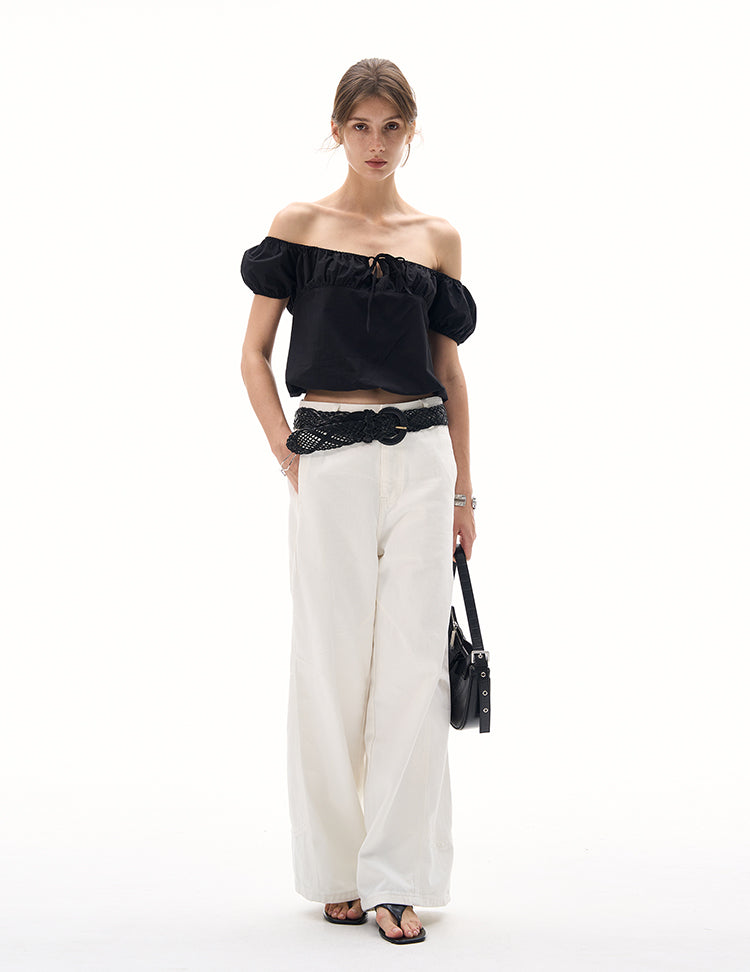 MADWITCH OFF-SHOULDER PUFF SLEEVE TEE #TC82N