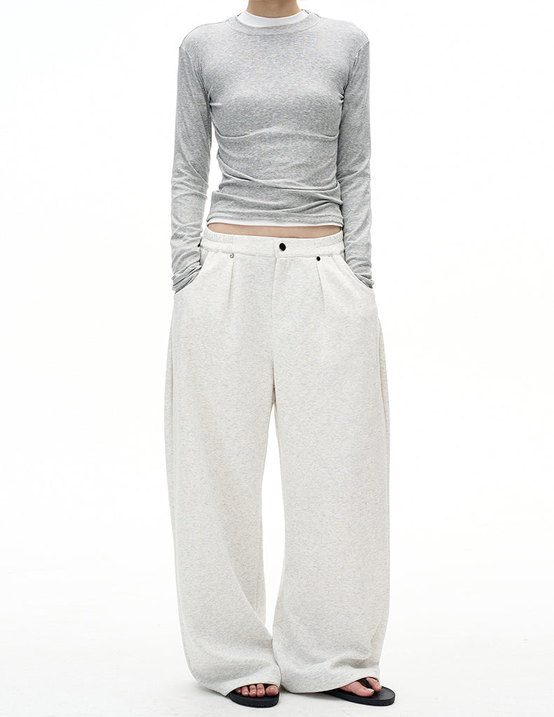 MADWITCH GREY WIDE LEG SWEATPANTS #C959