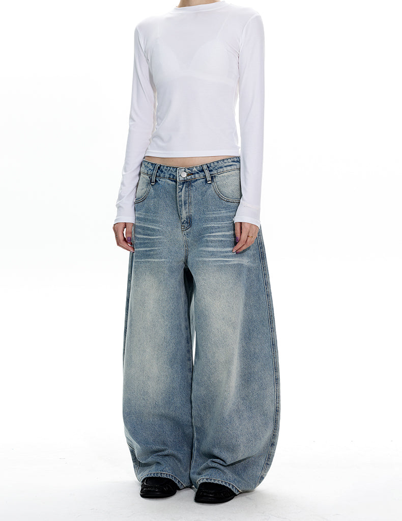 MADWITCH EMBROIDERED WIDE LEG JEANS #5031