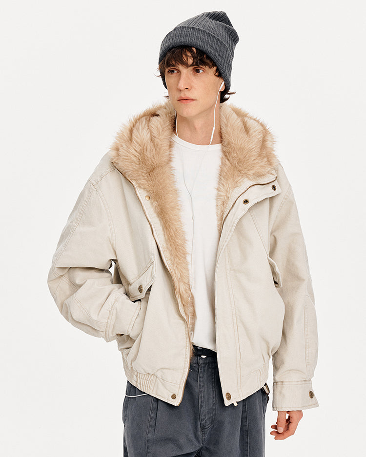 MADWITCH PATCHWORK HOODED FUR JACKET #880669