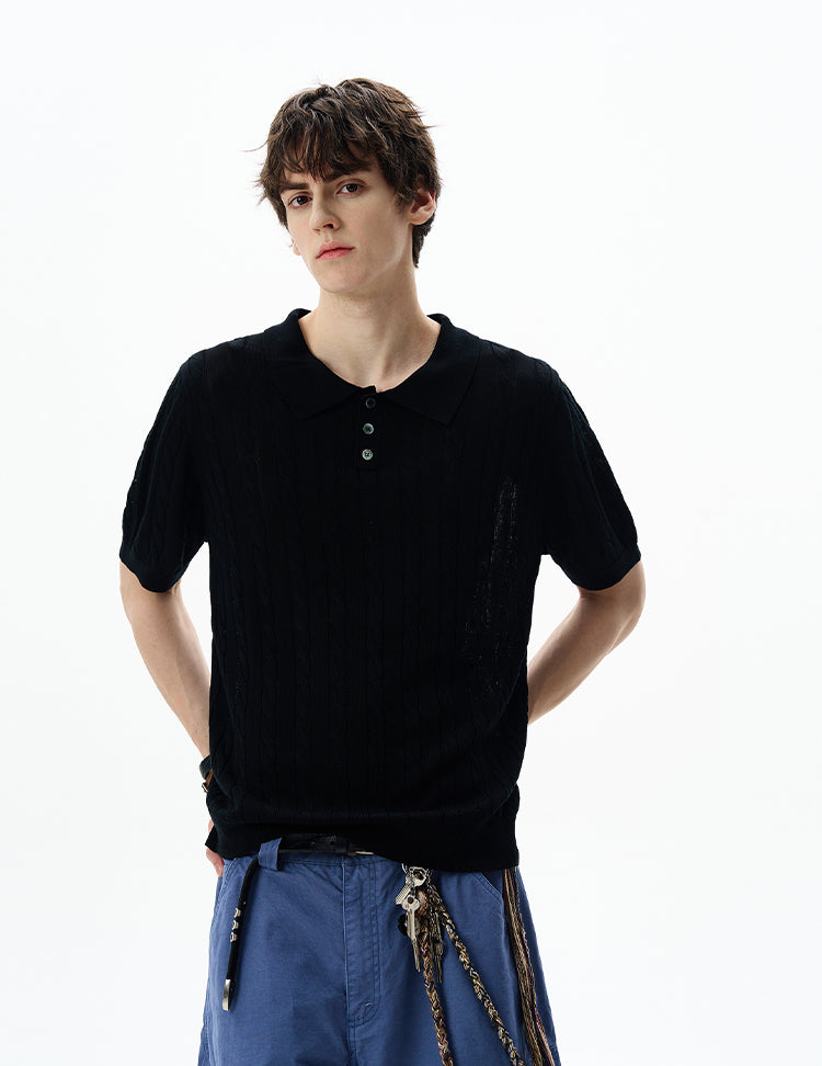 MADWITCH POLO KNIT TEE #LX010