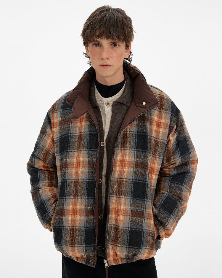 MADWITCH REVERSIBLE PLAID PUFFER JACKET #254YR10160