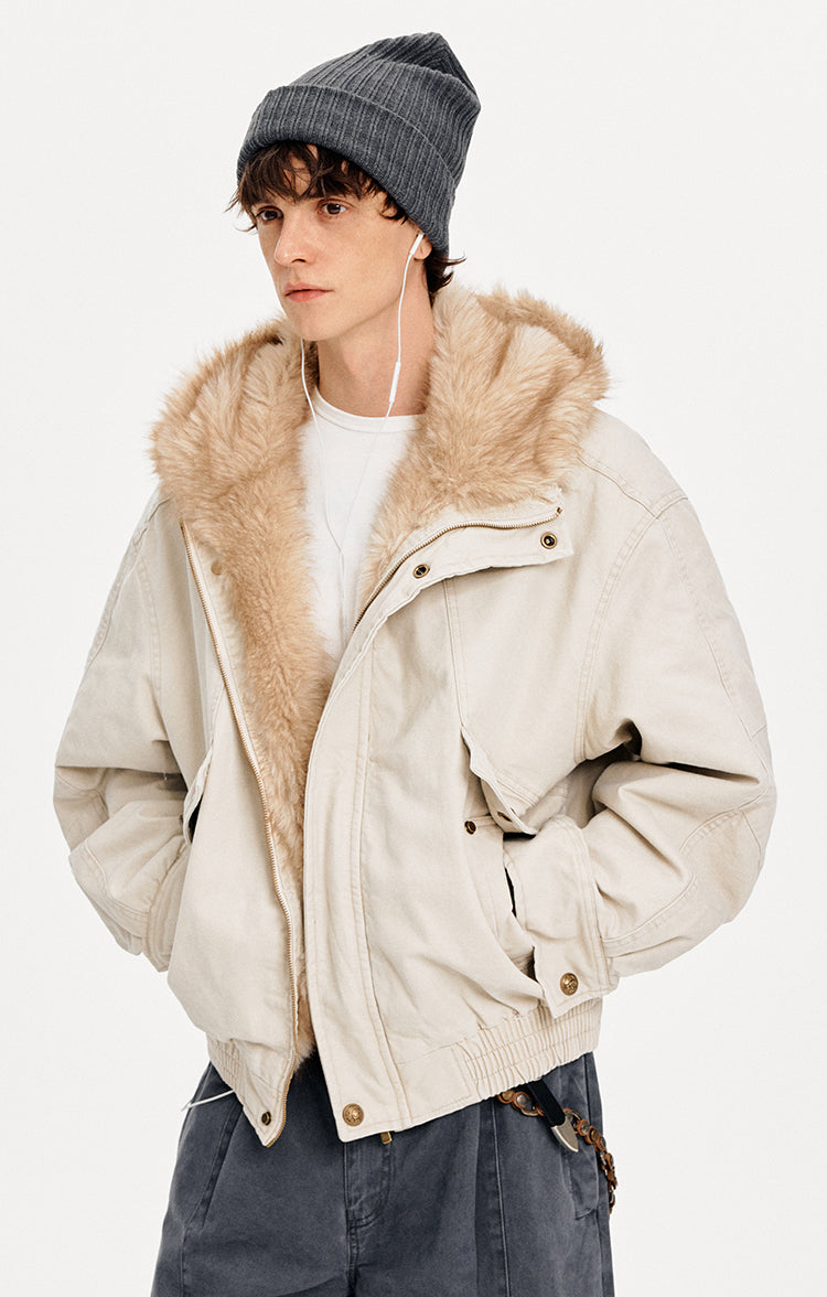 MADWITCH PATCHWORK HOODED FUR JACKET #880669