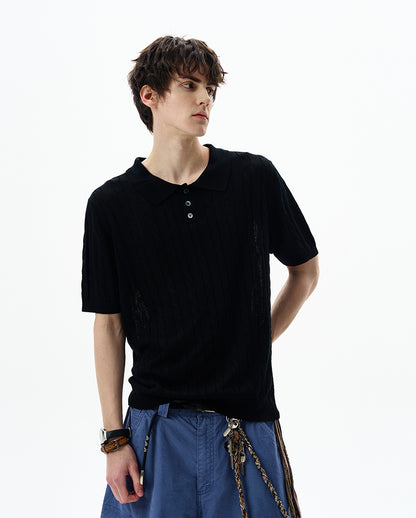 MADWITCH POLO KNIT TEE #LX010