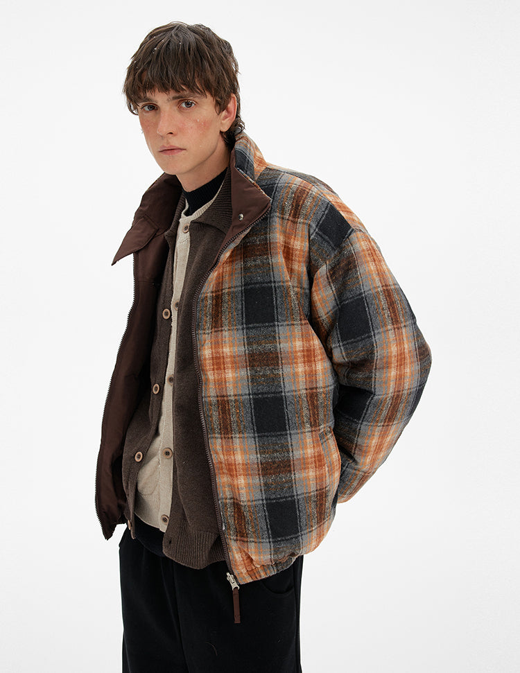 MADWITCH REVERSIBLE PLAID PUFFER JACKET #254YR10160