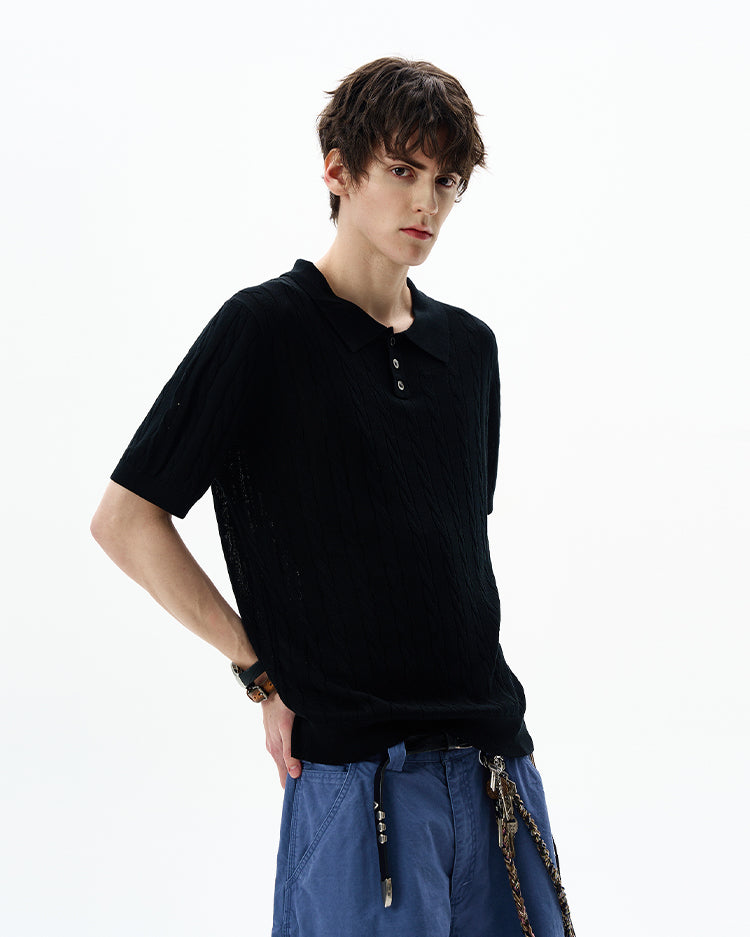 MADWITCH POLO KNIT TEE #LX010