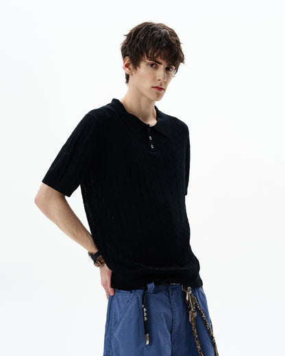MADWITCH POLO KNIT TEE #LX010