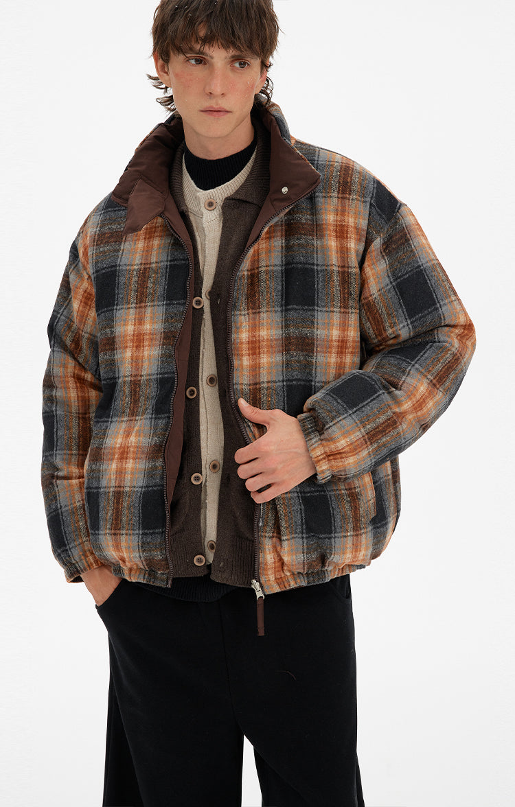 MADWITCH REVERSIBLE PLAID PUFFER JACKET #254YR10160