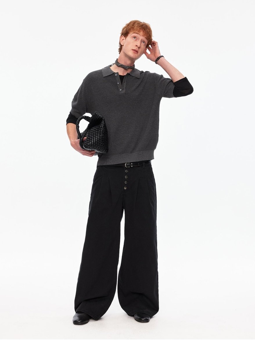 MADWITCH VINTAGE WAFFLE KNIT TEE MY610 - MadWitch Store