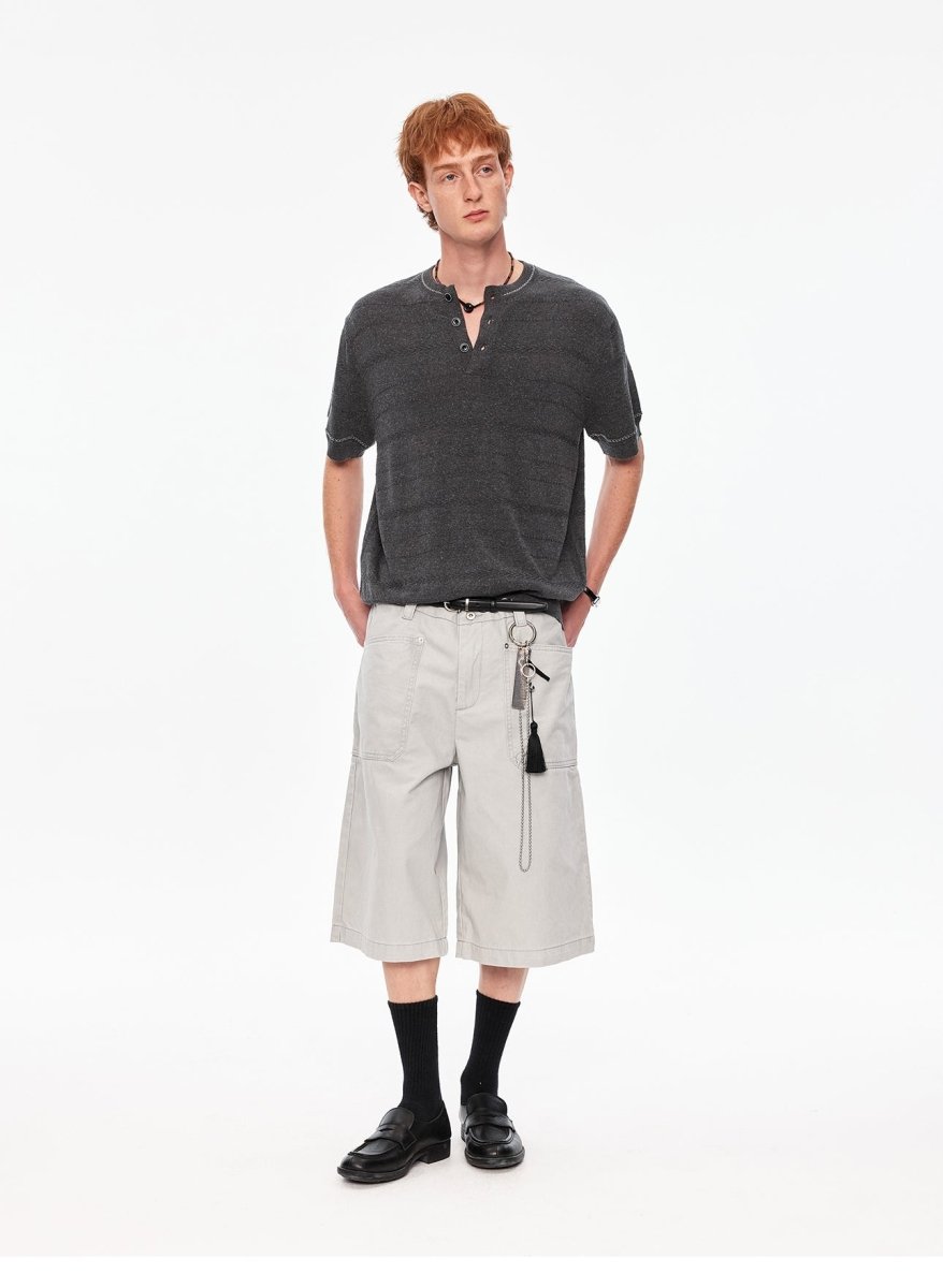 MADWITCH STRIPED TENCEL KNIT TEE #68626 - MadWitch Store