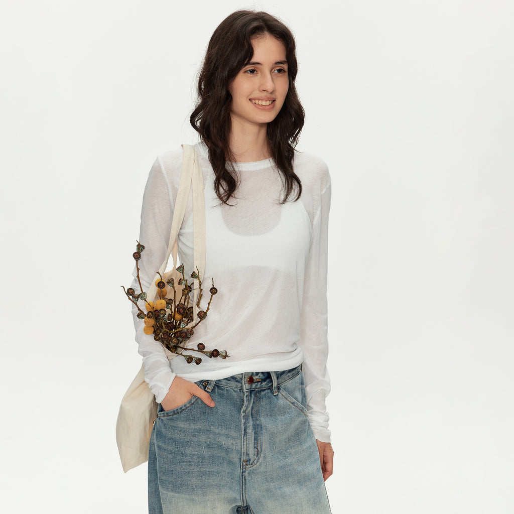 MADWITCH SHEER RELAXED LONG TEE #GPTC126N