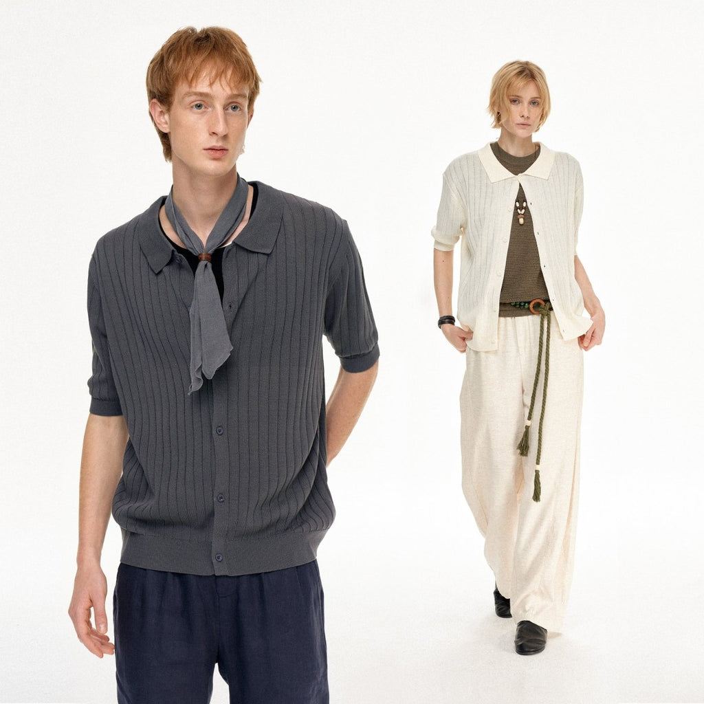 MADWITCH RIBBED POLO RELAXED TEE AB1170 - MadWitch Store