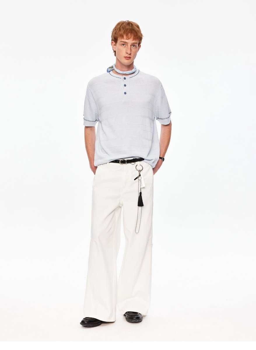 MADWITCH STRIPED TENCEL KNIT TEE #68626 - MadWitch Store