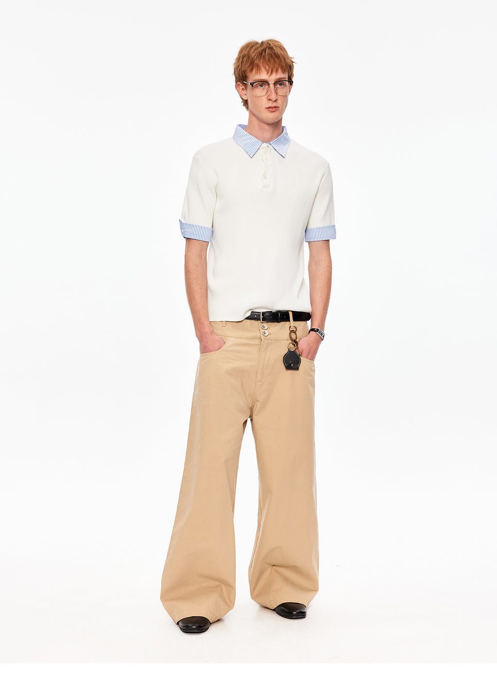 MADWITCH FAUX LAYER KNIT TEE #MY615