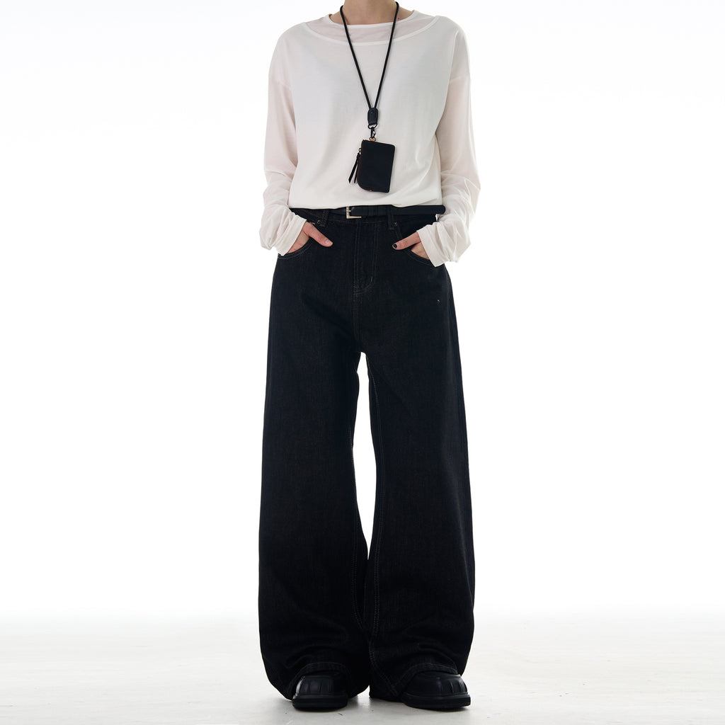 MADWITCH CUFFED STRAIGHT LEG JEANS #G6679-1