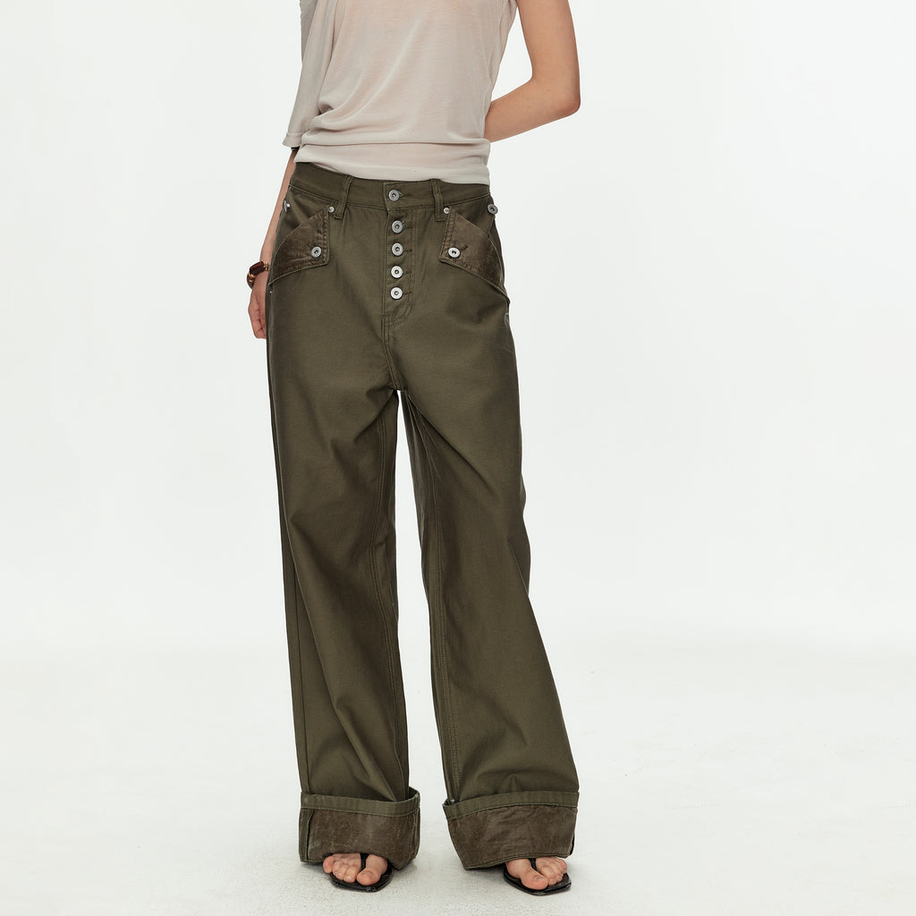MADWITCH PARIS BUCKLE CARGO PANTS #CK3630