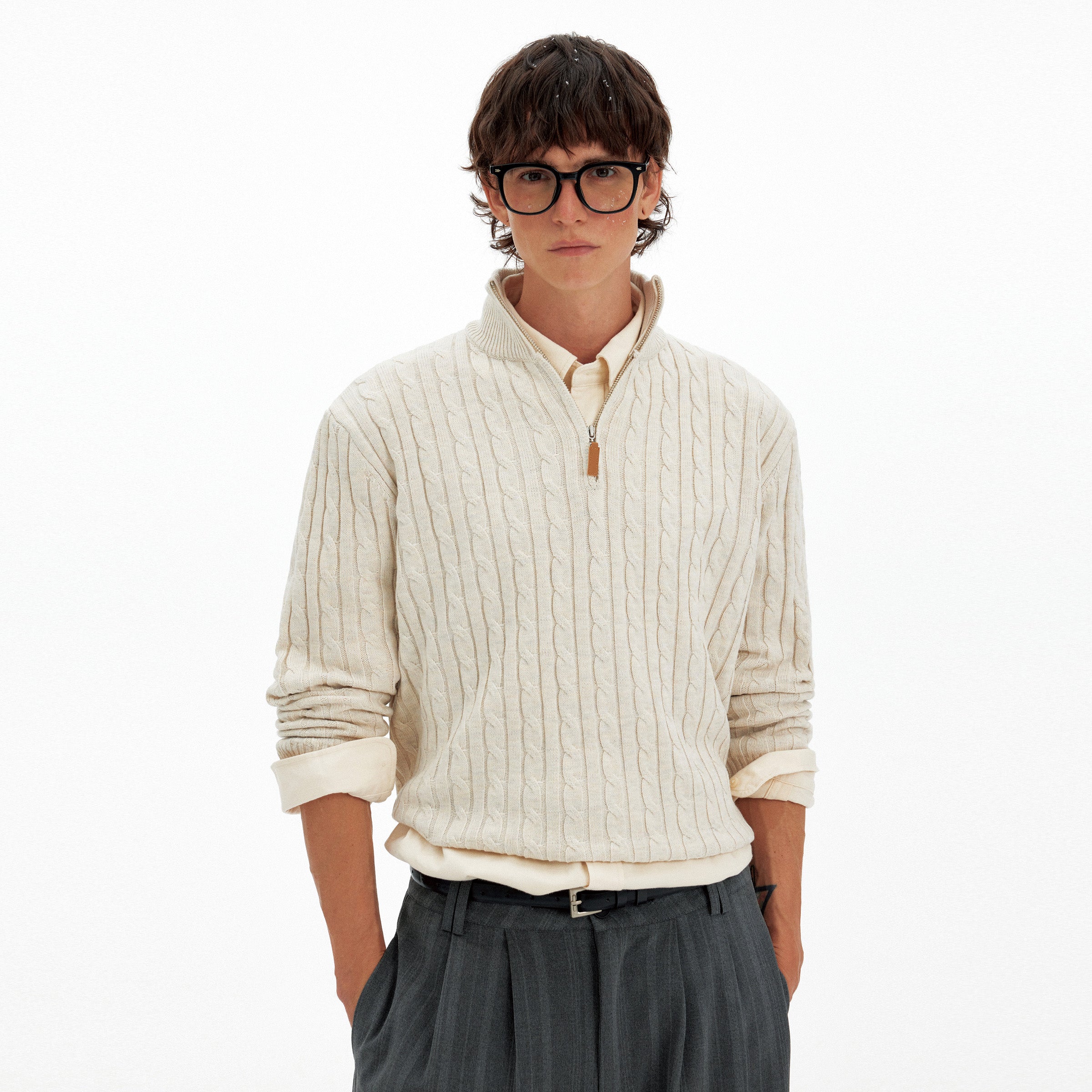 MADWITCH RETRO CABLE KNIT SWEATER #3009