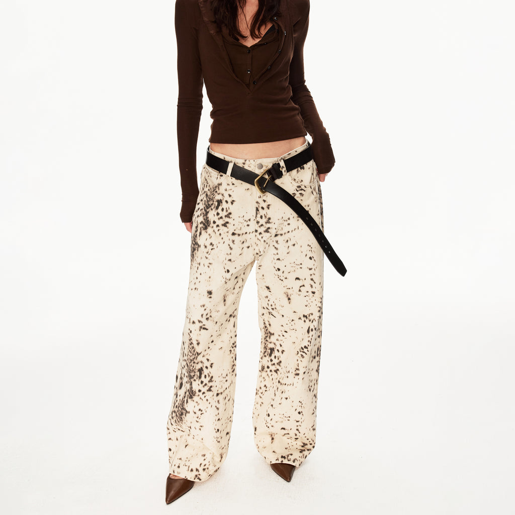 MADWIT LEOPARD PRINT JEANS #DR6998