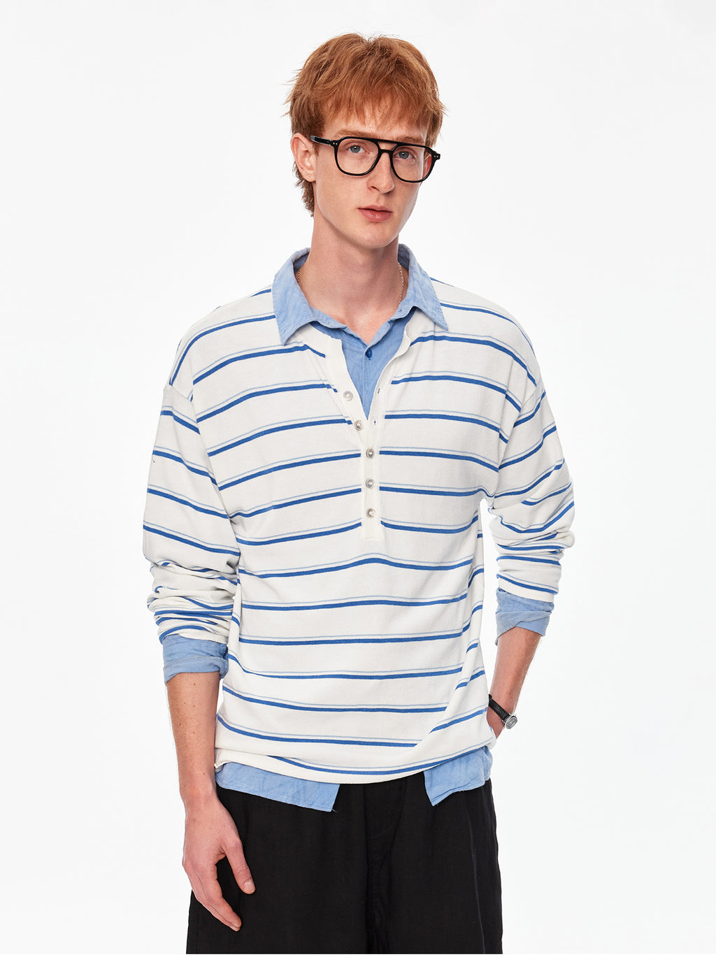 MADWITCH COLORBLOCK STRIPE KNIT TOP #68628