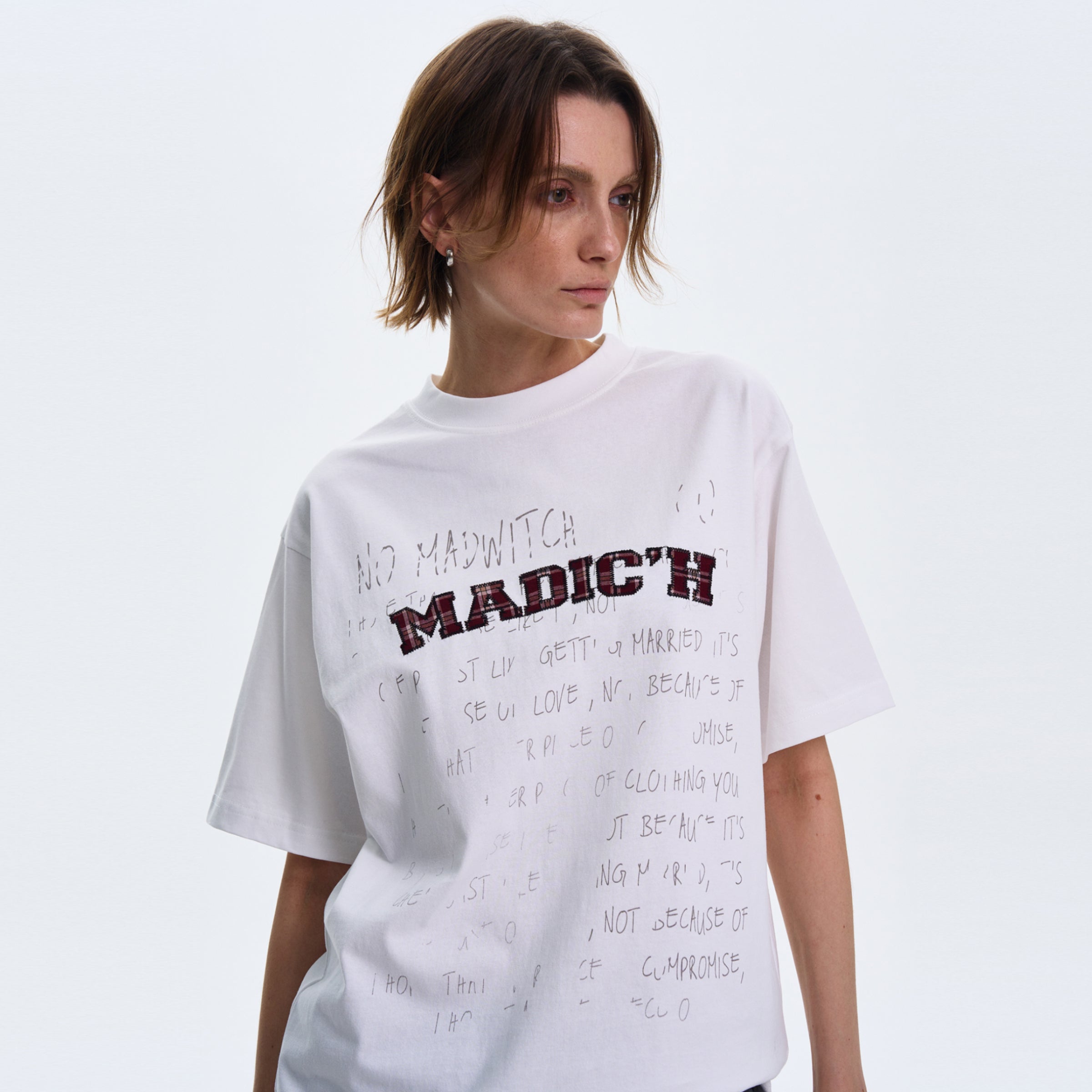 MADWITCH ORIGINAL LETTER PRINT T-SHIRT #MD4116