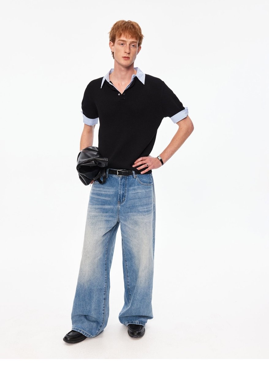 MADWITCH FAUX LAYER KNIT TEE MY615 - MadWitch Store