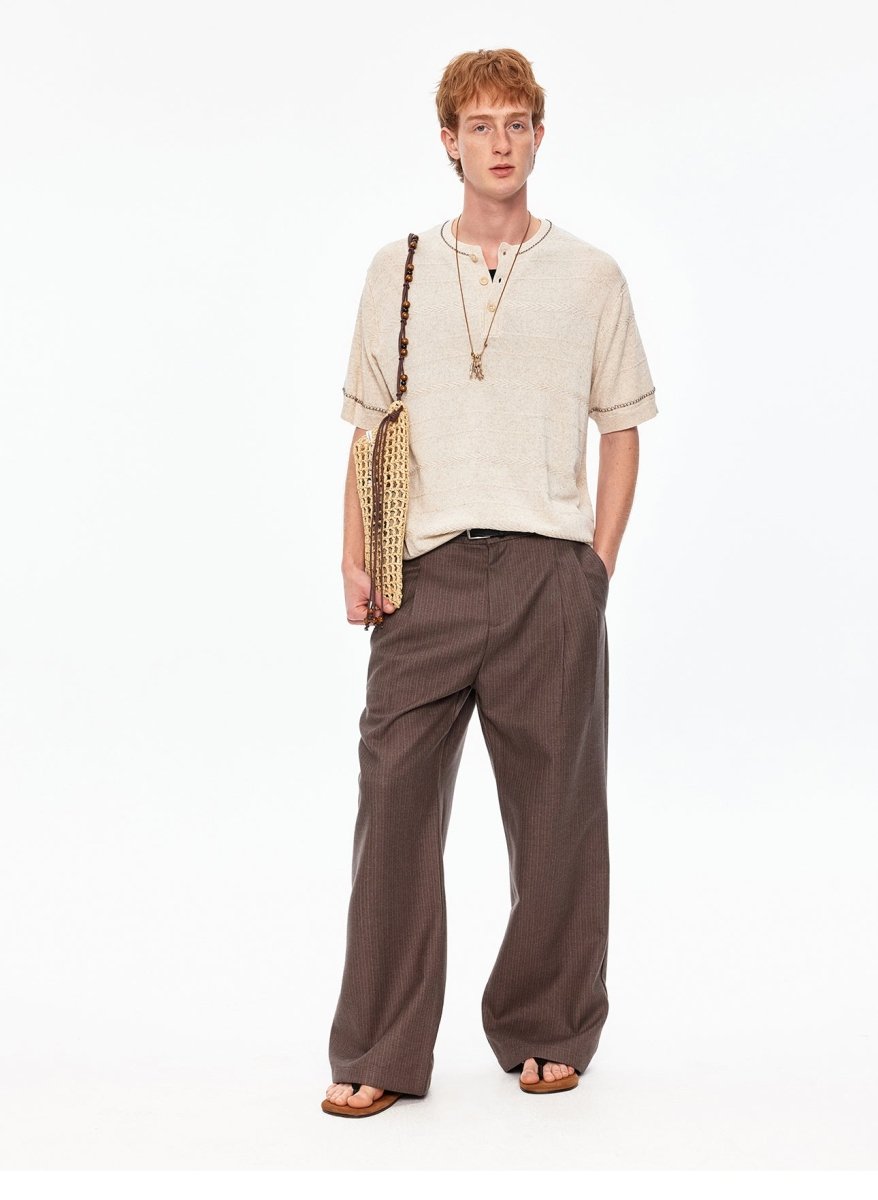 MADWITCH STRIPED TENCEL KNIT TEE #68626 - MadWitch Store