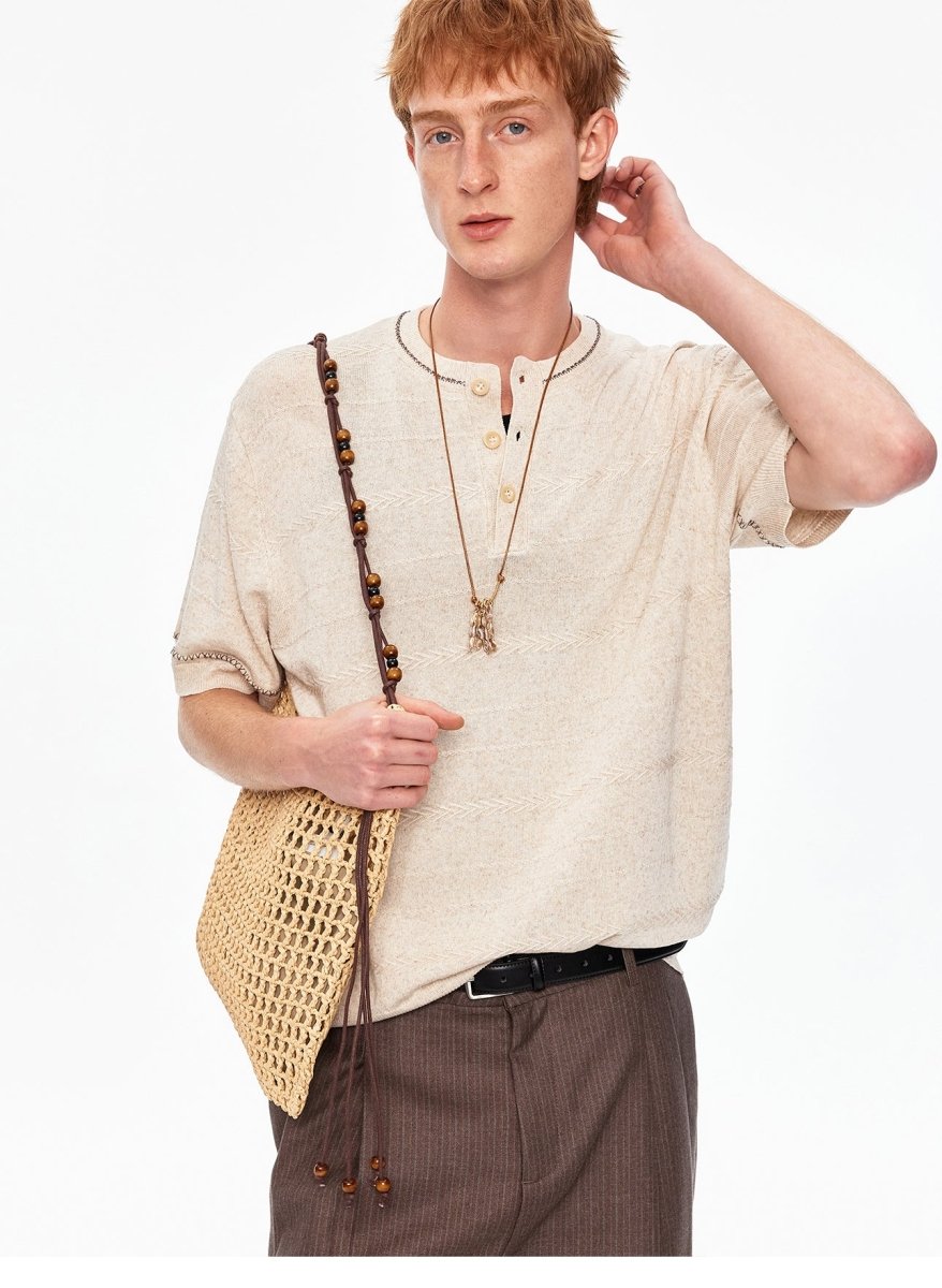 MADWITCH STRIPED TENCEL KNIT TEE #68626 - MadWitch Store