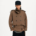 MADWITCH DOUBLE BREASTED STAND COLLAR COAT #BM434