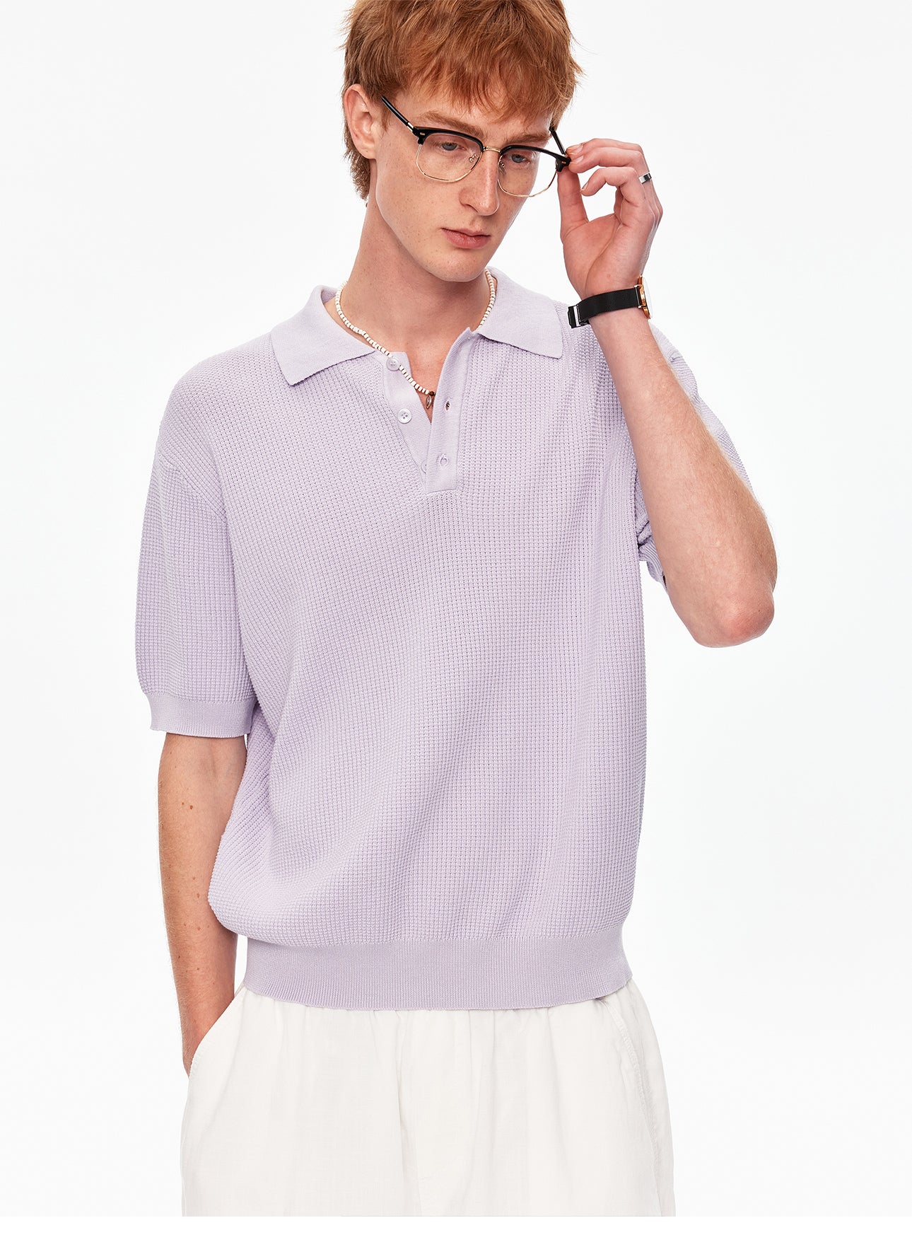 MADWITCH VINTAGE WAFFLE KNIT TEE #MY610