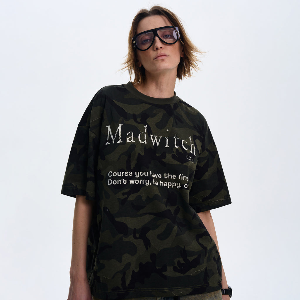 MADWITCH CAMO PRINT SHORT-SLEEVE T-SHIRT #MD4152