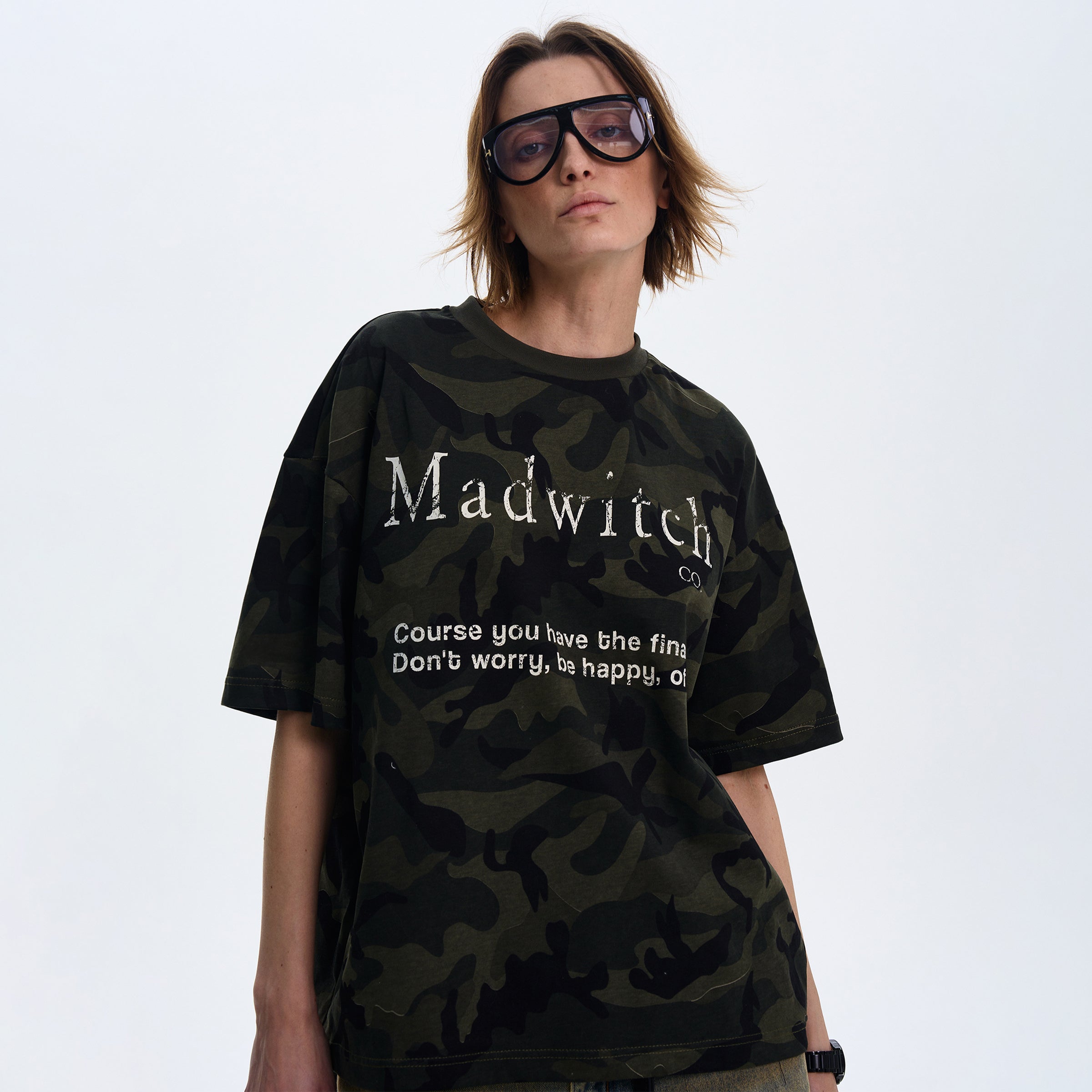 MADWITCH CAMO PRINT SHORT-SLEEVE T-SHIRT #MD4152