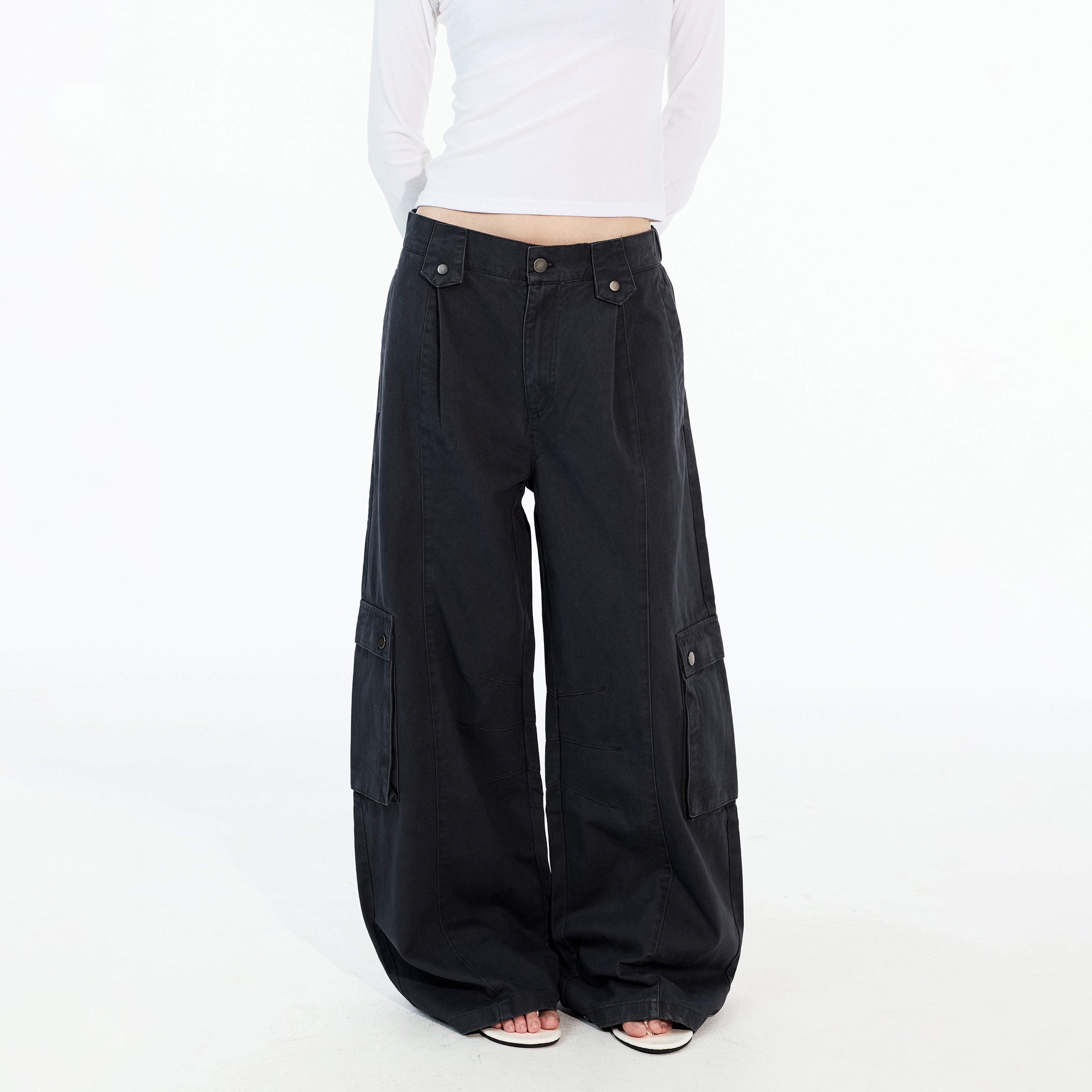 MADWITCH PLEATED MULTI-POCKET WORK PANTS #A619