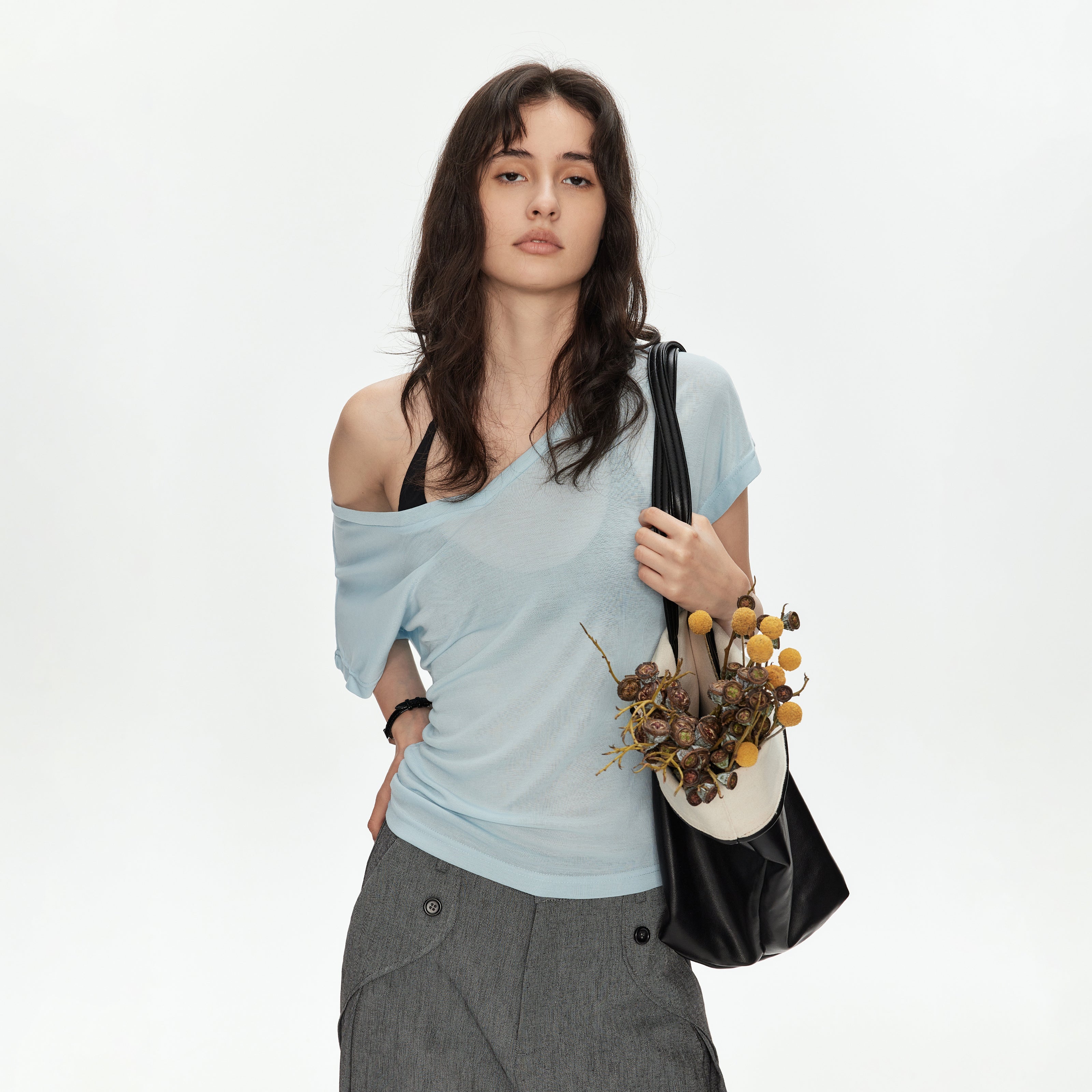 MADWITCH V-NIP WAIST RUCHED TEE #G26430