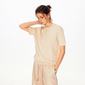 MADWITCH RIBBED HENLEY LINEN TEE 96006 - MadWitch Store
