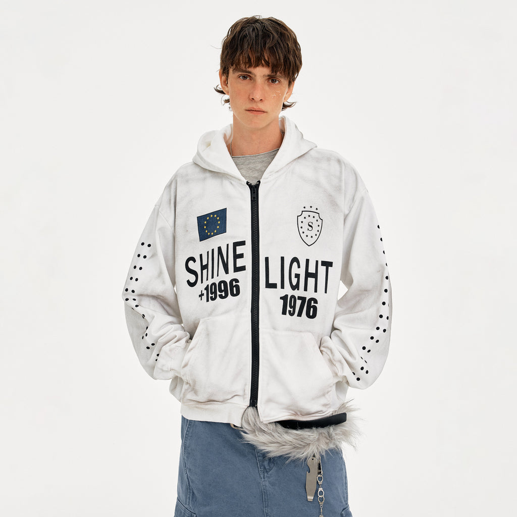 MADWITCH VINTAGE HOODED SWEATSHIRT LETTER PRINT #AW25169