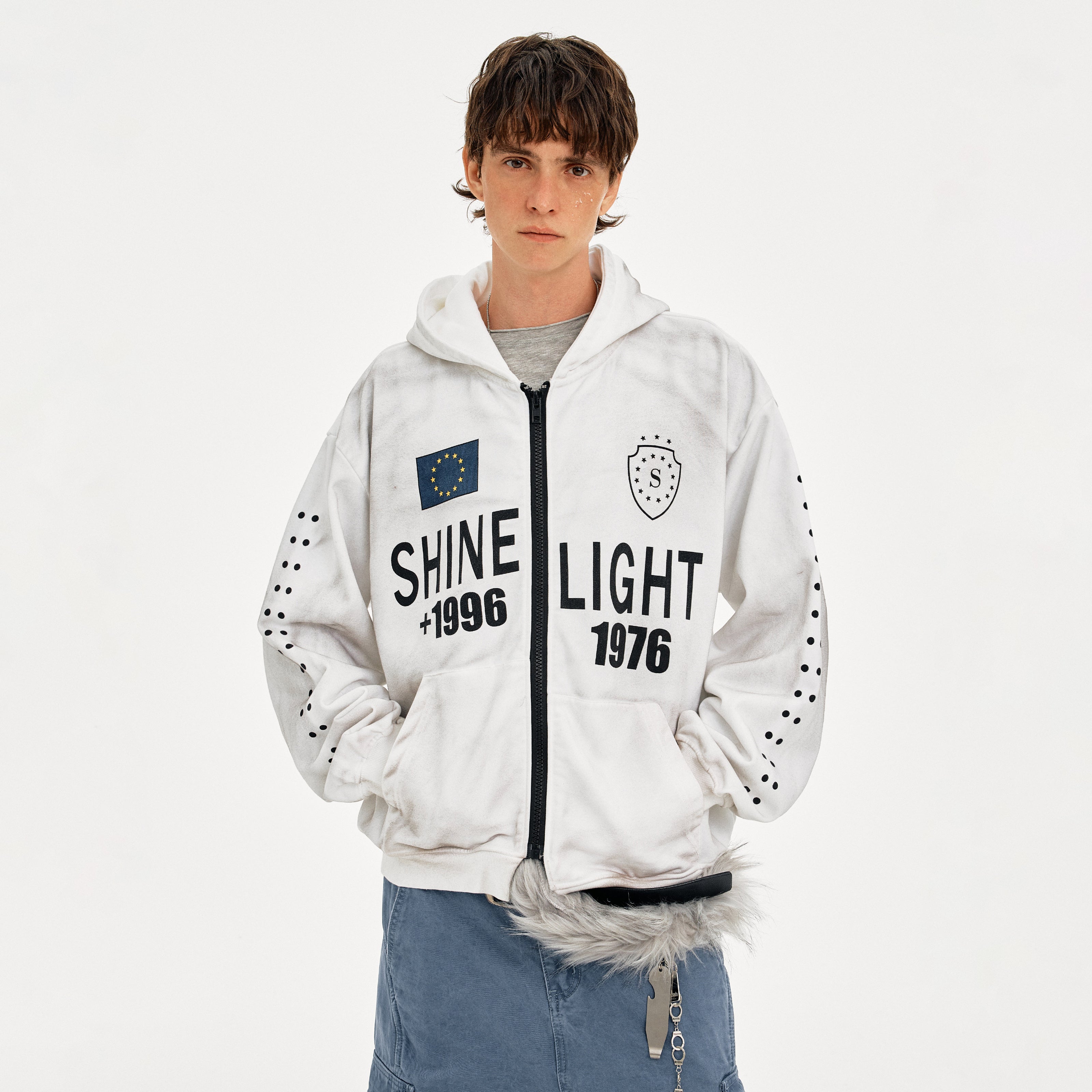 MADWITCH VINTAGE HOODED SWEATSHIRT LETTER PRINT #AW25169