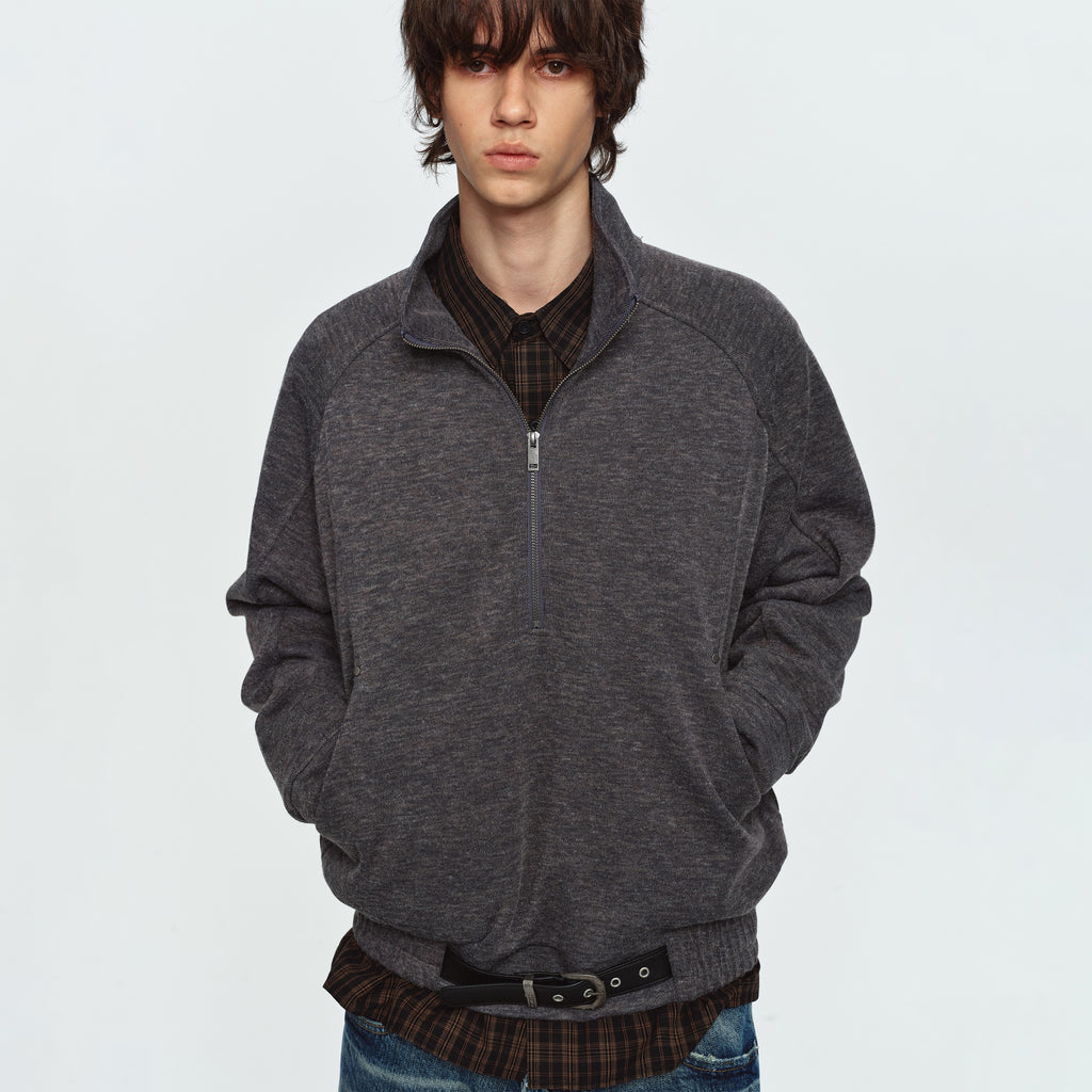 MADWITCH TEXTURED HALF-ZIP RAGLAN PULLOVER SWEATSHIRT #991561