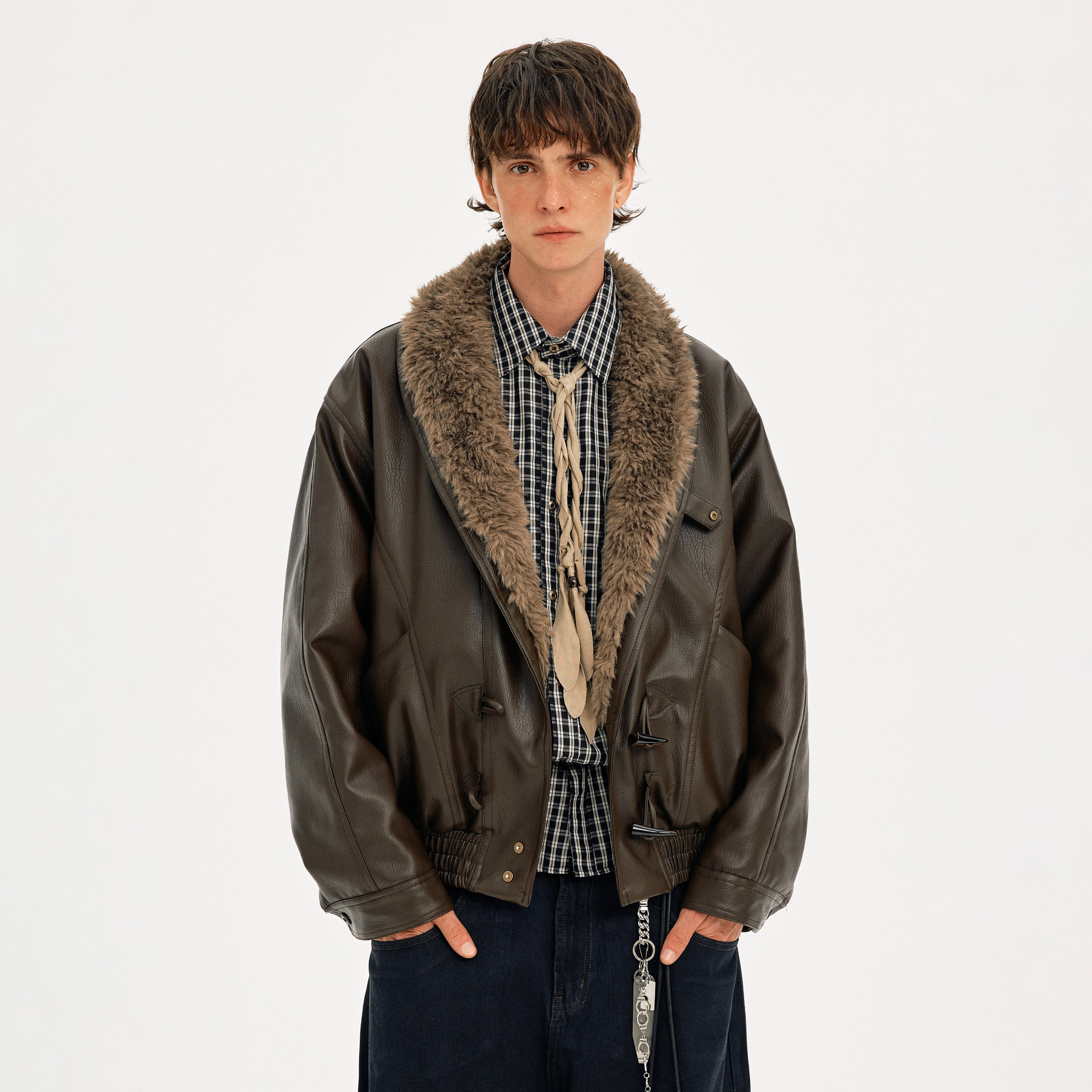 MADWITCH HORN BUTTON LEATHER QUILTED JACKET #AW25507