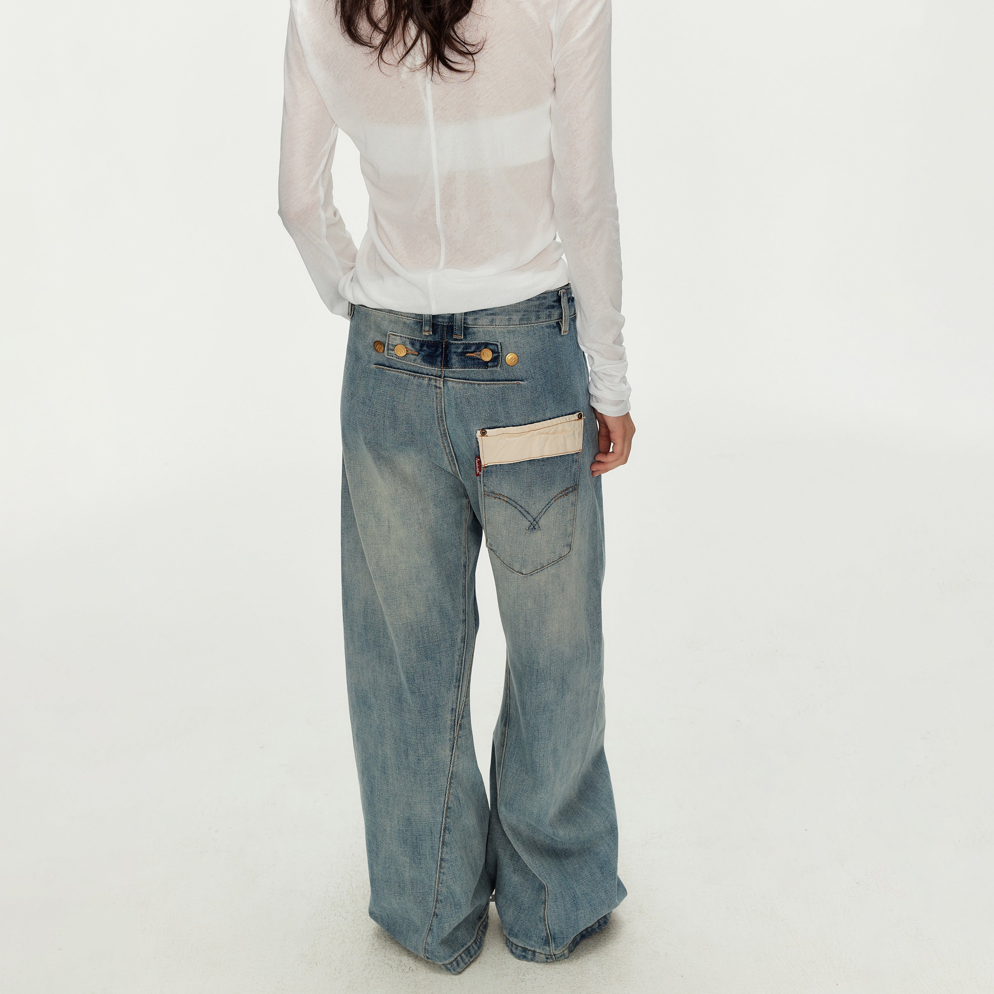 MADWITCH DECONSTRUCTED PARIS BUCKLE JEANS #MC2605