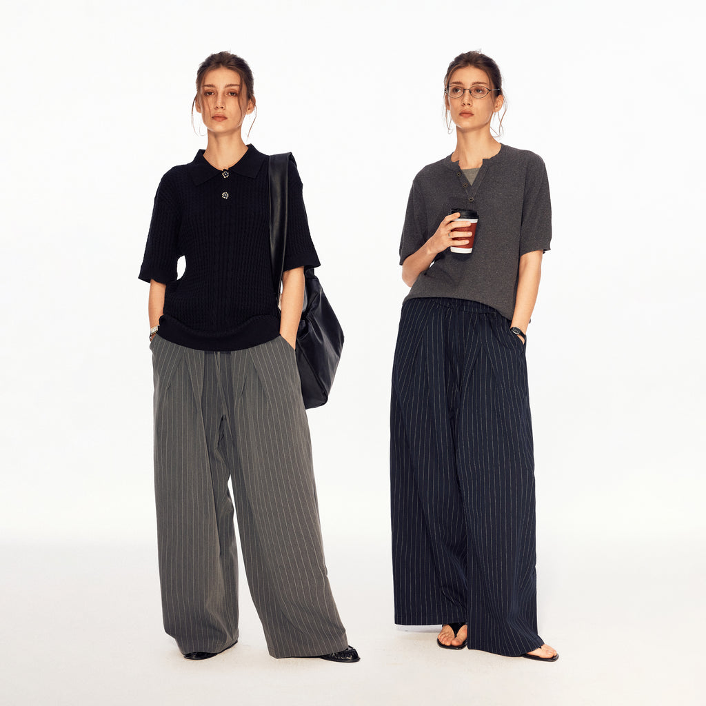 MADWITCH HERITAGE STRIPE WIDE TROUSERS #26048