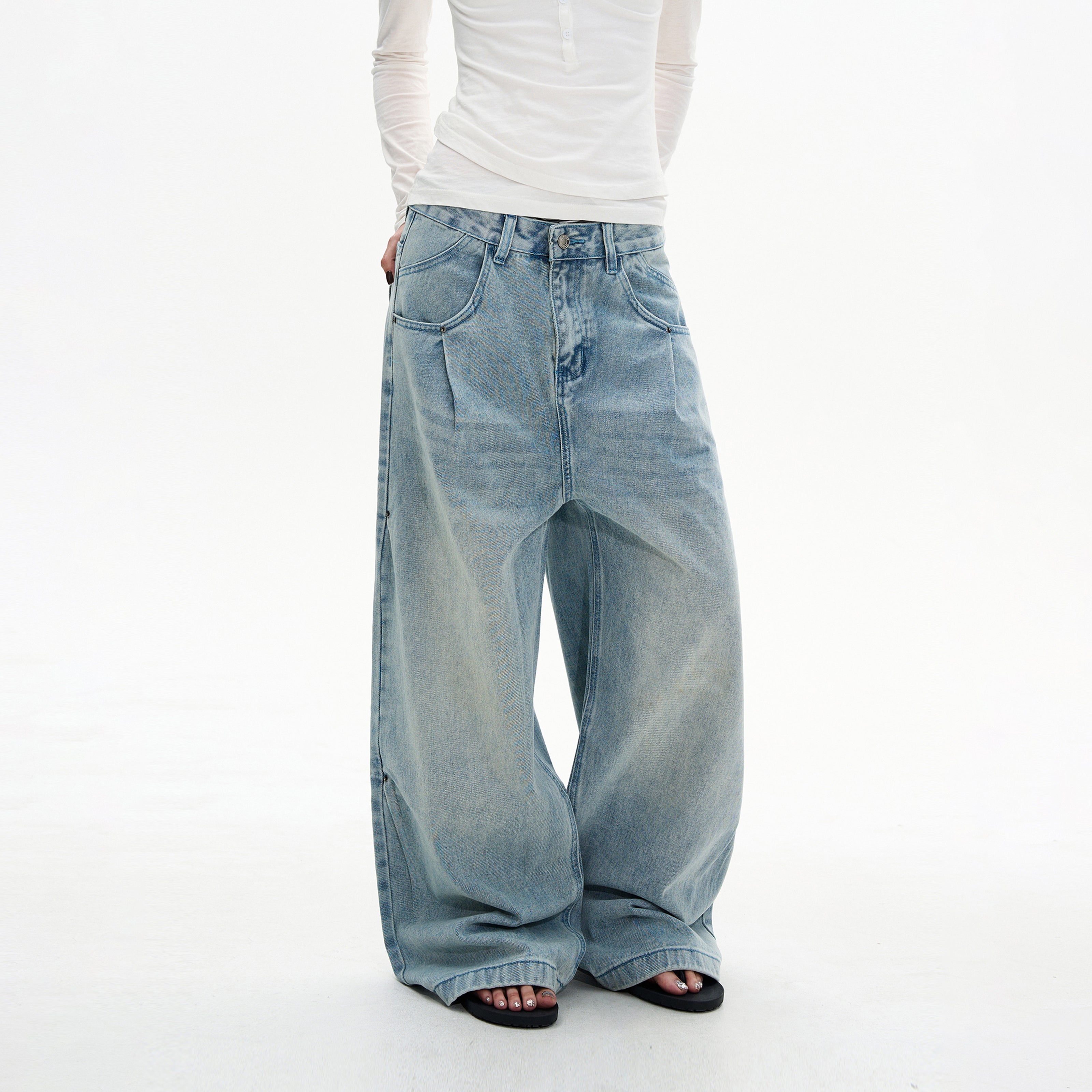 MADWITCH CREASE BLUE JEANS #D1657
