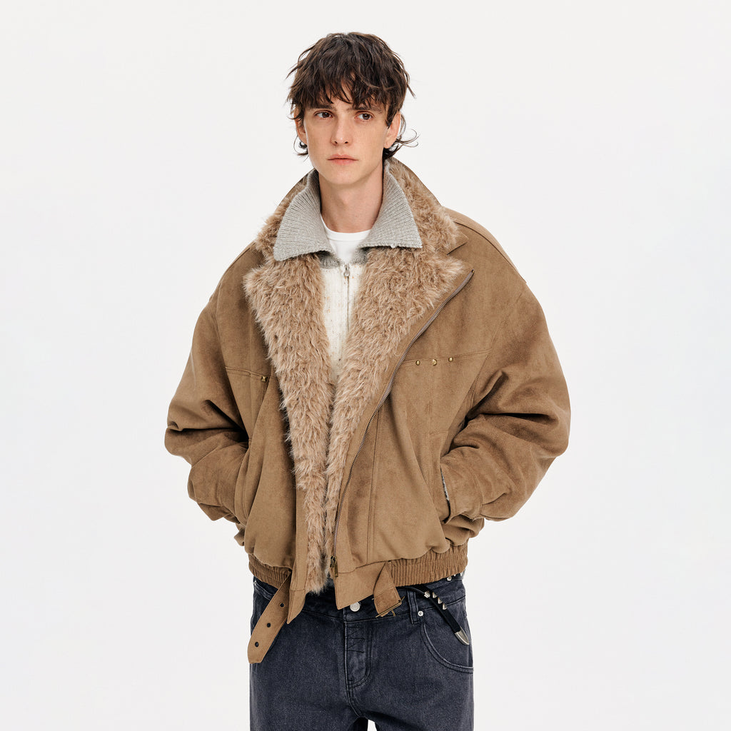MADWITCH SUEDE DECONSTRUCTED FUR COAT #991081