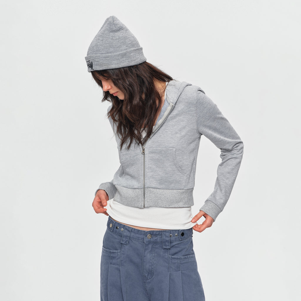 MADWITCH CROPPED SLIM-FIT ZIP HOODIE #C2026338