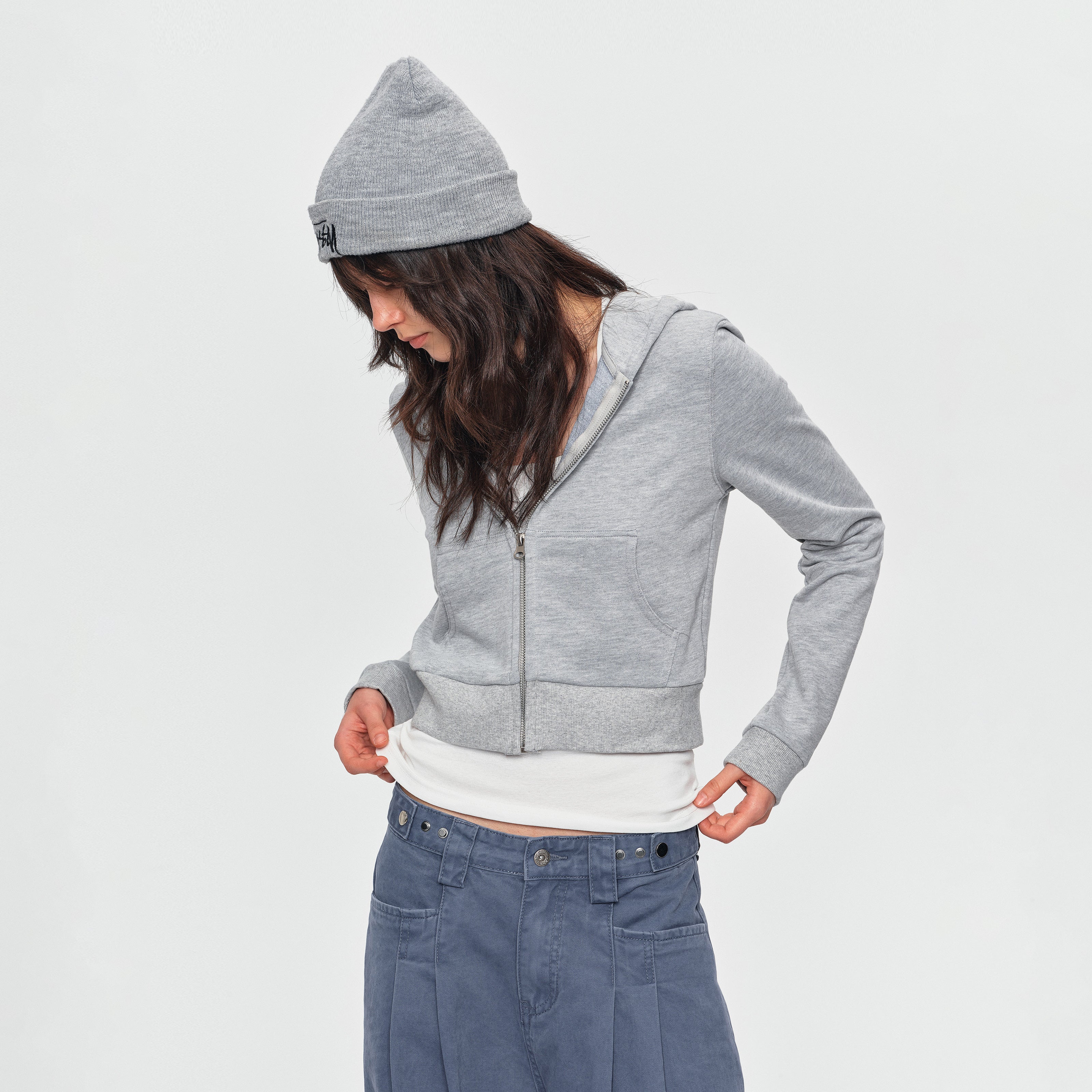 MADWITCH CROPPED SLIM-FIT ZIP HOODIE #C2026338