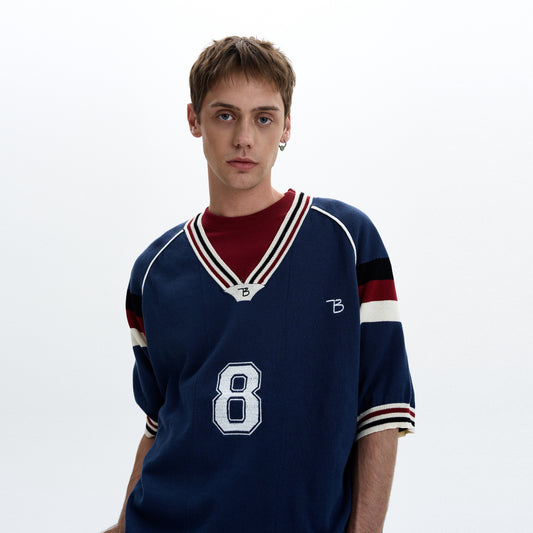 MADWIT V-NECK KNIT TEE #TA551