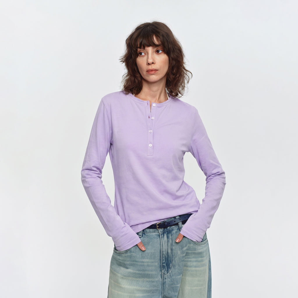MADWITCH LIGHTWEIGHT LYOCELL-BLEND HENLEY SHIRT #TC155N